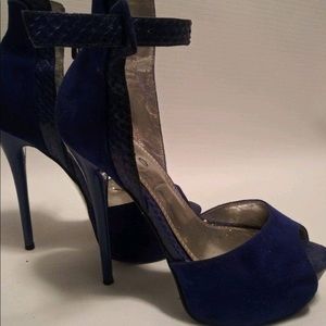 Royal Blue Bebe High High Heels